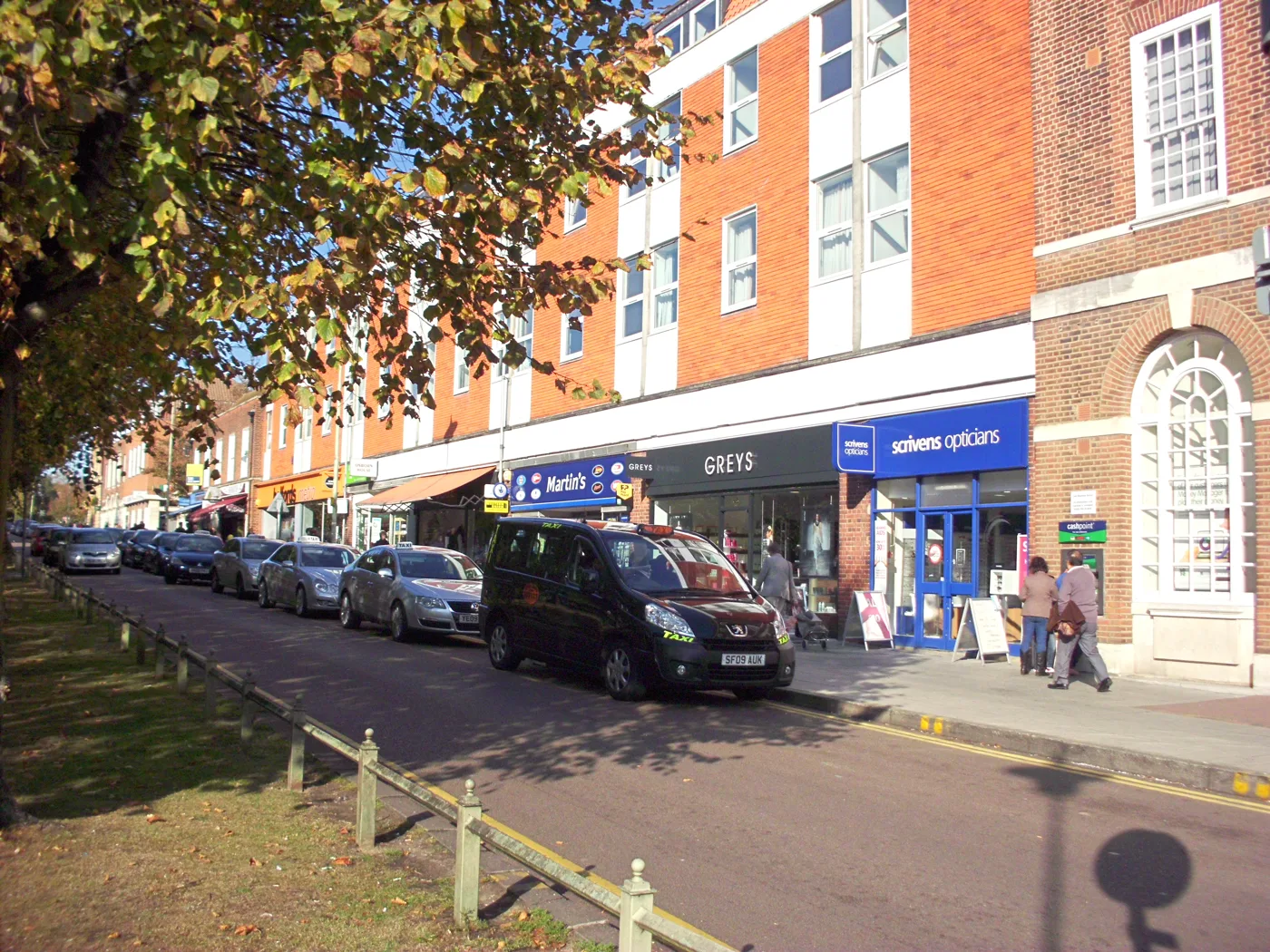 Shops on Howardsgate in Welwyn Garden City town centre, the street where number 41 stands empty