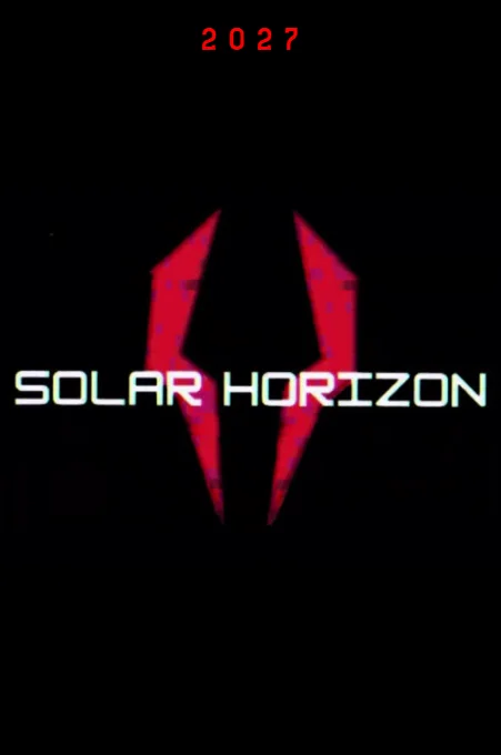 The Solar Horizon poster: the title over a red emblem on black, with 2027 at the top