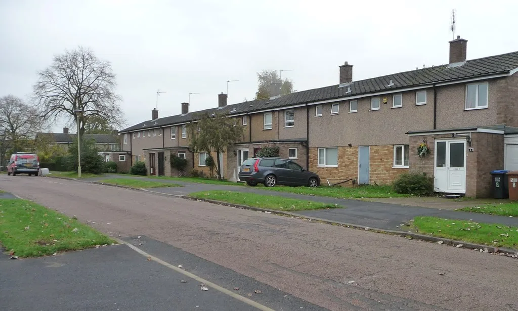 Terraced houses at Swanhill, Welwyn Garden City. Terraced homes across the borough averaged £408,986 in June 2026, up 7.0% on the year