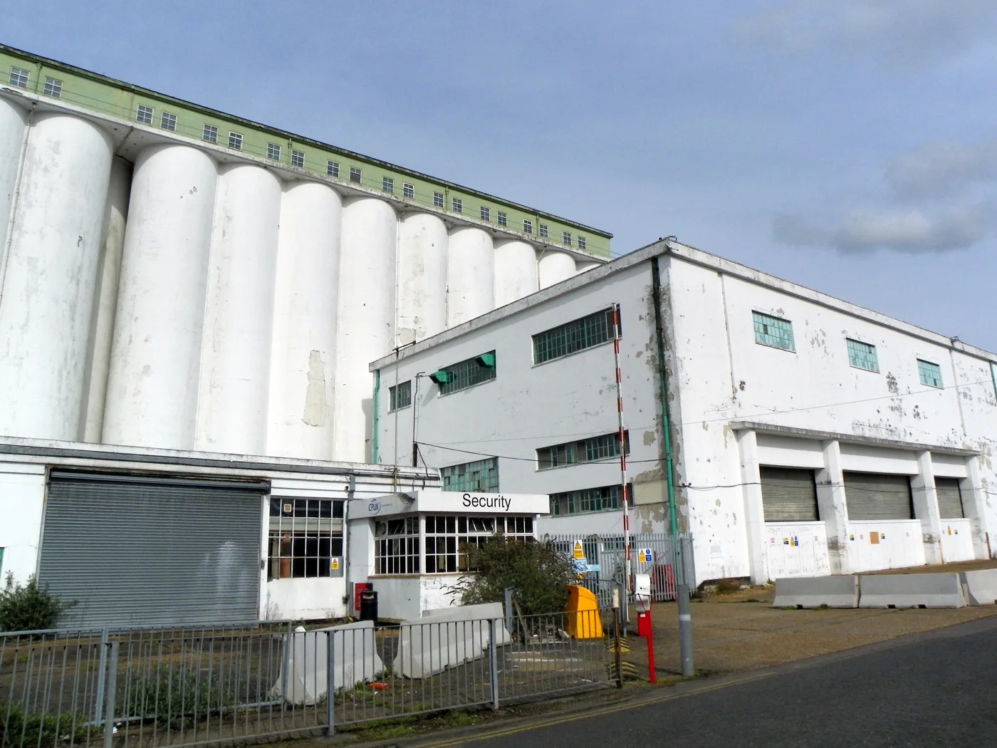The Grade II listed silos at the former Shredded Wheat factory on Broadwater Road, Welwyn Garden City.